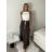 Sukně dlouhá letní s páskem dámske BEATRICE  (S/M/L ONE SIZE) TALIANSKA MÓDA IMPMNC268013/DUR S/M/L tmavo hnedá