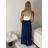 Sukně dlouhá letní s páskem dámske BEATRICE  (S/M/L ONE SIZE) TALIANSKA MÓDA IMPMNC268013/DUR tm. modrá S/M/L