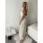 Sukně dlouhá letní s páskem dámské BEATRICE (S/M/L ONE SIZE) ITALSKÁ MÓDA IMPMNC268013/DUR sv. béžová S/M/L