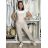 Kalhoty s laclem letní lněné dámské KORA (S/M/L ONE SIZE) TALIANSKA MÓDA IMSM26000202/DUR S/M/L béžová