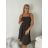 Šaty letní na ramínka dámské (S/M/L ONE SIZE) ITALSKÁ MÓDA IMPMNC265659/DUR S/M/L Černá