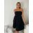 Šaty letní na ramínka dámské (S/M/L ONE SIZE) ITALSKÁ MÓDA IMPMNC265659/DUR S/M/L Černá