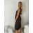 Šaty letní na ramínka dámske (S/M/L ONE SIZE) TALIANSKA MÓDA IMPMNC268035/DUR S/M/L čierna