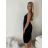 Šaty letní na ramínka dámske (S/M/L ONE SIZE) TALIANSKA MÓDA IMPMNC268035/DUR S/M/L čierna