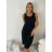 Šaty letní na ramínka dámske (S/M/L ONE SIZE) TALIANSKA MÓDA IMPMNC268035/DUR S/M/L čierna