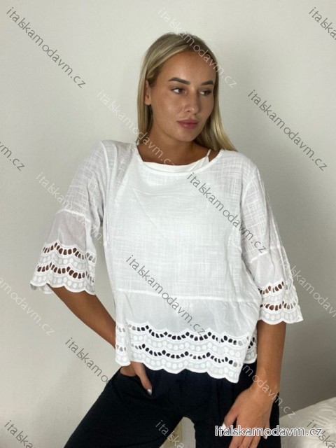 Tunika letní krátky rukáv dámska (S/M/L ONE SIZE) TALIANSKA MÓDA IMPMNC261292/DUR
