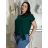 Tunika oversize s uzlom krátky rukáv dámska (S/M/L ONE SIZE) TALIANSKA MÓDA IM425280/DU S/M/L hrášková zelená