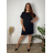 Šaty klasik letní krátký rukáv dámské nadrozměr AMANDA (44/46/48 ONE SIZE) ITALSKÁ MÓDA IM426119/DUR 44/46/48 Černá