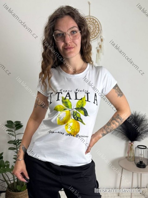 Tričko krátky rukáv dámske (S/M ONE SIZE) TALIANSKA MÓDA IMM23BR2415-11/DUR