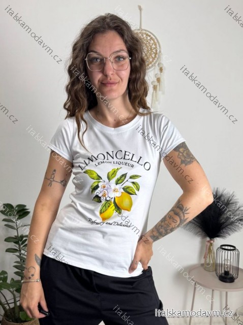 Tričko krátky rukáv dámske (S/M ONE SIZE) TALIANSKA MÓDA IMM23BR2415-12/DUR