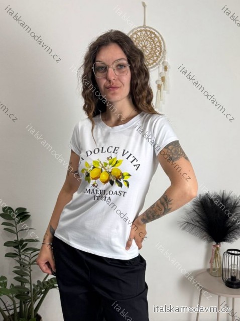 Tričko krátky rukáv dámske (S/M ONE SIZE) TALIANSKA MÓDA IMM23BR2415-13/DUR