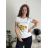 Tričko krátky rukáv dámske (S/M ONE SIZE) TALIANSKA MÓDA IMM23BR2415-14/DUR biela S/M/L