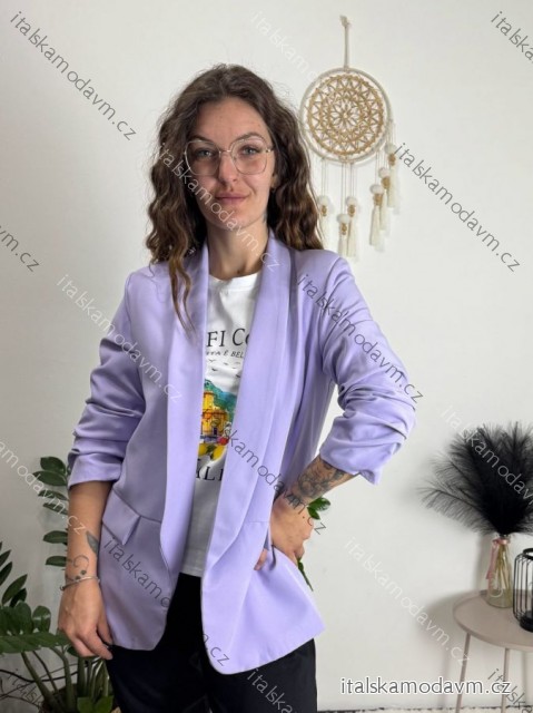 Sako dlouhý rukáv dámský nadrozměr (M/L/XL) ITALSKÁ MÓDA IMWB23LOVE/DUR L/XL fialová