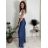 Nohavice letní s opaskom dámske (S/M/L ONE SIZE) TALIANSKA MÓDA IM426001357/DUR svetlo modrá S/M/L