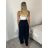 Nohavice letné s páskem dámske (S/M/L ONE SIZE) TALIANSKA MÓDA IM42645689/DUR S/M/L čierna