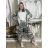 Cardigan s kapucí dámský maskač nadrozměr (44/46/48 ONE SIZE) ITALSKá MóDA IM5260006/DUR 44/46/48 zelená khaki
