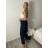 Nohavice dlhé letné dámske AVA (M/L ONE SIZE) TALIANSKA MÓDA IMD24054/DUR M / L tmavo modrá