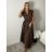 Šaty dlouhé elegantní letní šaty dámské (S/M/L ONE SIZE) ITALSKÁ MÓDA IMPLU2610446/DUR S/M/L zelená khaki