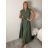 Šaty dlouhé elegantní letní šaty dámské (S/M/L ONE SIZE) ITALSKÁ MÓDA IMPLU2610446/DUR S/M/L zelená khaki