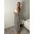 Nohavice puntíkaté oversize s opaskom dámske (S/M/L ONE SIZE) TALIANSKA MÓDA IMWTM260006/DUR S/M/L hnedá