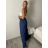Nohavice proužek opaskom dámske (S/M/L ONE SIZE) TALIANSKA MÓDA IMWTM260007/DUR S/M/L tmavo modrá