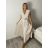 Šaty dlouhé košilové bez rukávu  dámské (S/M/L ONE SIZE) ITALSKÁ MÓDA IMM2612357/DUR S/M/L hnědá