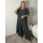 Komplet tunika krátký a nohavice dlhé dámska (M/L ONE SIZE)  TALIANSKA MÓDA IMPLU268422/DUR M / L šedá tmavá
