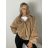 Bunda lehká šusťáková oversize dlhý rukáv dámska PARI (S/M/L /XL ONE SIZE) TALIANSKA MÓDA IMWTM260009/DUR S / M / L / XL hnedá