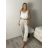 Kalhoty dlouhé s páskem dámské AVNI (S/M/L ONE SIZE) ITALSKÁ MÓDA IMHMM260001/DUR S/M/L bílá