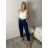 Kalhoty dlouhé s páskem dámské AVNI (S/M/L ONE SIZE) ITALSKÁ MÓDA IMHMM260001/DUR S/M/L bílá