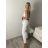Kalhoty dlouhé s páskem dámské AVNI (S/M/L ONE SIZE) ITALSKÁ MÓDA IMHMM260001/DUR S/M/L bílá