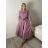 Šaty dlhé košilové 3/4 dlhý rukáv dámske KONSTANCE (S/M/L ONE SIZE) TALIANSKA MÓDA IM5260001