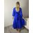 Šaty dlhé košilové 3/4 dlhý rukáv dámske (S/M/L ONE SIZE) TALIANSKA MÓDA IM5260001/DUR S/M/L zelená