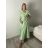 Šaty dlhé košilové 3/4 dlhý rukáv dámske (S/M/L ONE SIZE) TALIANSKA MÓDA IM5260001/DUR S/M/L zelená