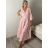 Šaty dlhé košilové 3/4 dlhý rukáv dámske (S/M/L ONE SIZE) TALIANSKA MÓDA IM5260001/DUR S/M/L zelená