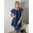 Letní šaty carmen dámské (S/M/L ONE SIZE) ITALSKÁ MÓDA IMHMM260002/DUR S/M/L středně modrá