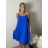 Šaty krátké letí na ramínka dámské AYGA (S/M/L ONE SIZE) ITALSKÁ MÓDA IM9260002/DUR S/M/L Černá
