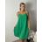 Šaty krátké letí na ramínka dámské AYGA (S/M/L ONE SIZE) ITALSKÁ MÓDA IM9260002/DUR S/M/L Černá
