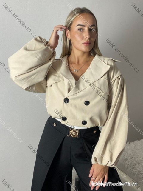 Kabátek krátký oversize dlhý rukáv dámska KRISTANA (S/M/L ONE SIZE) TALIANSKA MÓDA IMWTM2600010/DUR