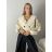 Kabátek krátký oversize dlouhý rukáv dámská KRISTANA (S/M/L ONE SIZE) ITALSKÁ MÓDA IMWTM2600010/DUR S/M/L béžová