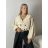 Kabátek krátký oversize dlouhý rukáv dámská KRISTANA (S/M/L ONE SIZE) ITALSKÁ MÓDA IMWTM2600010/DUR S/M/L béžová