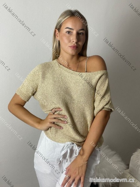 Sveter slabý krátký rukáv dámsky (S/M/L ONE SIZE) TALIANSKA MÓDA IMWGM251397/DUR