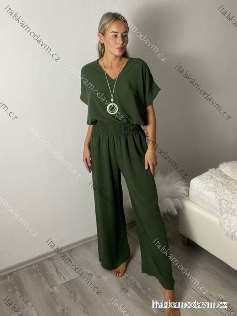 Súprava letné tunika krátky rukáv a nohavice dámske (M/L/XL ONE SIZE) TALIANSKA MÓDA IMC26102
