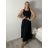 Šaty dlhé letné na ramienka dámske (S/M/L ONE SIZE) TALIANSKA MÓDA IMD2608457/DUR S/M/L čierna