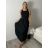 Šaty dlhé letné na ramienka dámske (S/M/L ONE SIZE) TALIANSKA MÓDA IMD2608457/DUR S/M/L čierna