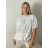 Letní halenka dámská (S/M/L ONE SIZE) ITALSKÁ MÓDA IMWTM2600011/DUR S/M/L bílá