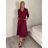 Šaty dlhé košilové 3/4 dlouhý rukáv dámske KONSTANCE  (S/M/L ONE SIZE) TALIANSKA MÓDA IMPDY264885/DUR tmavě růžová S/M/L