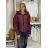 Bunda  na zips dlhý rukáv dámska  (S/M/L,XL,XXL) TALIANSKA MÓDA PMWSW26B6102-1 XL vínová