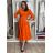Šaty dlhé košilové 3/4 dlouhý rukáv dámske KONSTANCE  (S/M/L ONE SIZE) TALIANSKA MÓDA IMPDY264885/DUR tmavě růžová S/M/L