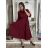 Šaty dlhé košilové 3/4 dlouhý rukáv dámske KONSTANCE  (S/M/L ONE SIZE) TALIANSKA MÓDA IMPDY264885/DUR tmavě růžová S/M/L